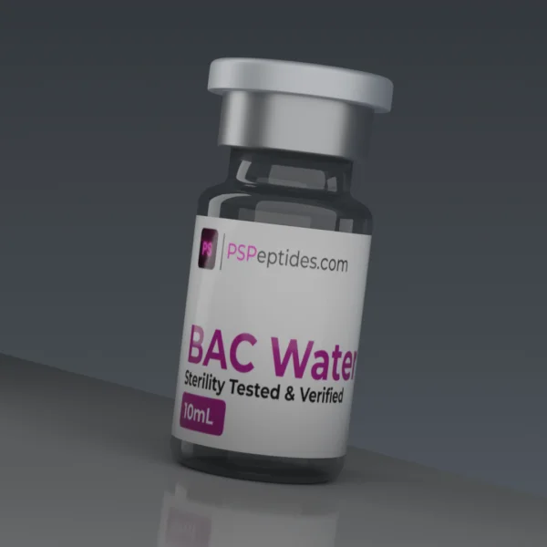 Bottle of bacteriostatic water for peptide reconstitution