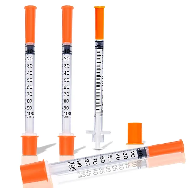 Box of U-100 insulin syringes with 31 gauge needles for peptide dosing