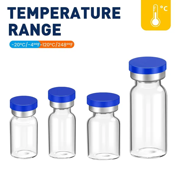 Pack of sterile empty glass vials for peptide dilution and storage